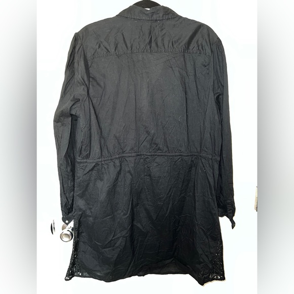 Nine West black and lace western style shirt dress with metal snaps size XL - Picture 5 of 6